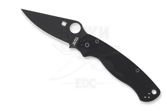 Нож складной Spyderco ParaMilitary 2 Black Blade C81GPBK2 c черным клинком CPM-S45VN, рукоять черный G10