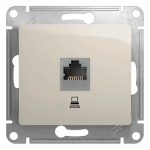 GLOSSA РОЗЕТКА компьютерная RJ45 кат. 5e, механизм, МОЛОЧНЫЙ