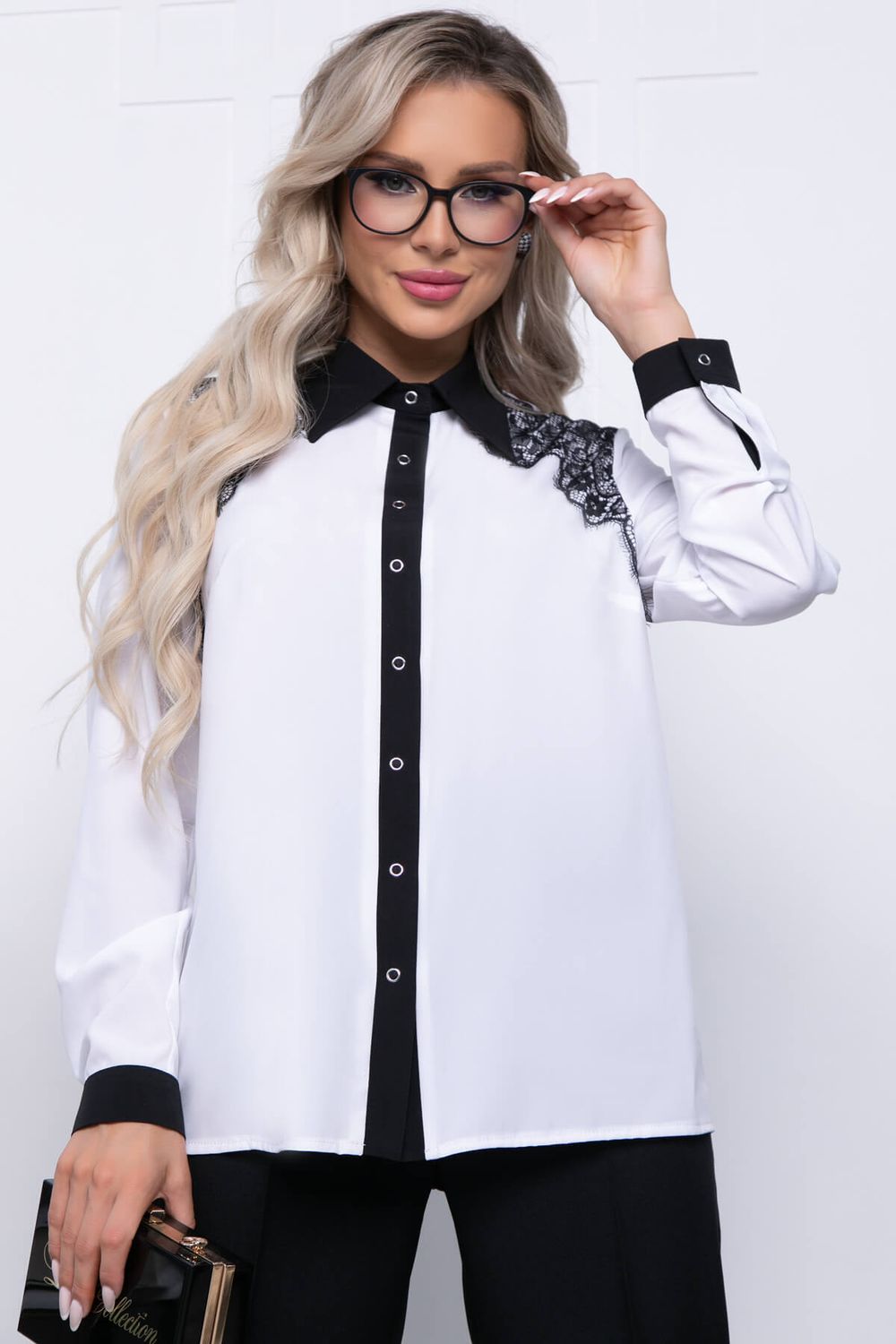 Блуза "Аника" Б7256 (белая) LT Collection (Акция)