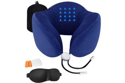 Подушка для путешествий RoadLike Travel Kit Pure с эффектом памяти, синий