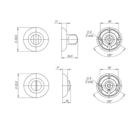 Ручка поворотная BK6 TL BL черный