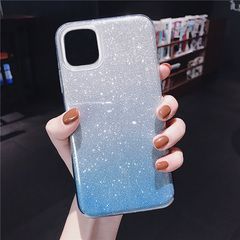 Силиконовый чехол Rainbow блестящий с градиентом для Samsung Galaxy M40s (Голубой)