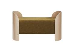 Банкетка Lagom 2 120 см (янтарный FiberGuard, натуральный дуб)