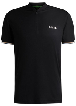 Мужское теннисное поло BOSS Active Slim Fit - черный