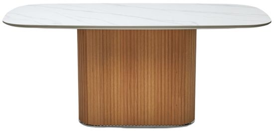 Стол TAMPA 180 цвет БЕЛЫЙ МРАМОР M326, керамика / Каркас OAK