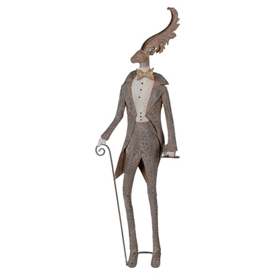 Декор "Олень - Джентельмен с тростью" 27x15x84см Металл