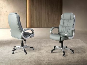 Вращающееся офисное кресло 4154 из серой экокожи Испания