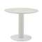 Стол Terano Ø90 см, белая матовая керамика, белая ножка
