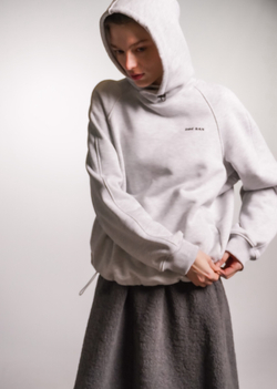 Худи 2.0 из плотного футера без начеса, светло-серый меланж