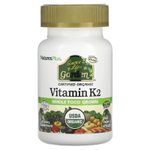 NaturesPlus, Source of Life, Garden, Vitamin K2 (витамин К2), 60 растительных капсул