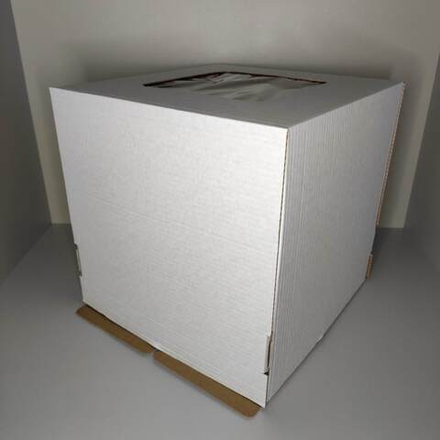 Коробка для торта с окном белая 35х35х35 см