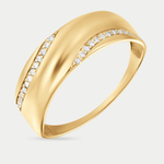 Кольцо для женщин из желтого золота 585 пробы с фианитами (арт. л117025)