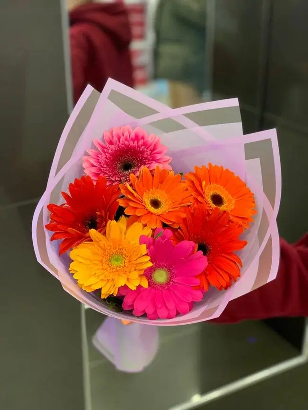 Букет из 7 гербер в пленке