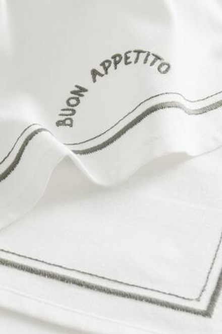 H&M HOME Кухонное полотенце с вышивкой, белый