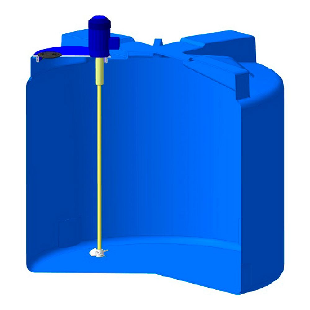 Емкость T 2000 синий c пропеллерной мешалкой ЭкоПром T 2000 л. горизонтальная (58кг;Синий) - арт.557280