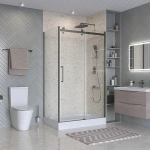 Душевой уголок BelBagno Marino 2-AH-1 130x80 стекло прозрачное/профиль оружейная сталь