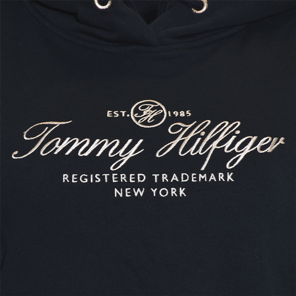 Женская теннисная куртка Tommy Hilfiger Regular Hilfiger Script Hoodie - Blue