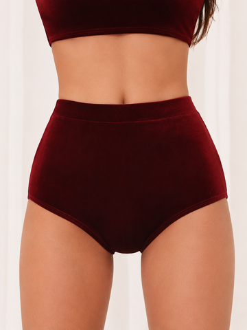 Pin Up Velvet Shorts, Red Wine
