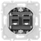 Donel механизм розетки RJ45 + RJ45 (двойная) cat.6/ClassE-8/8, серия DB