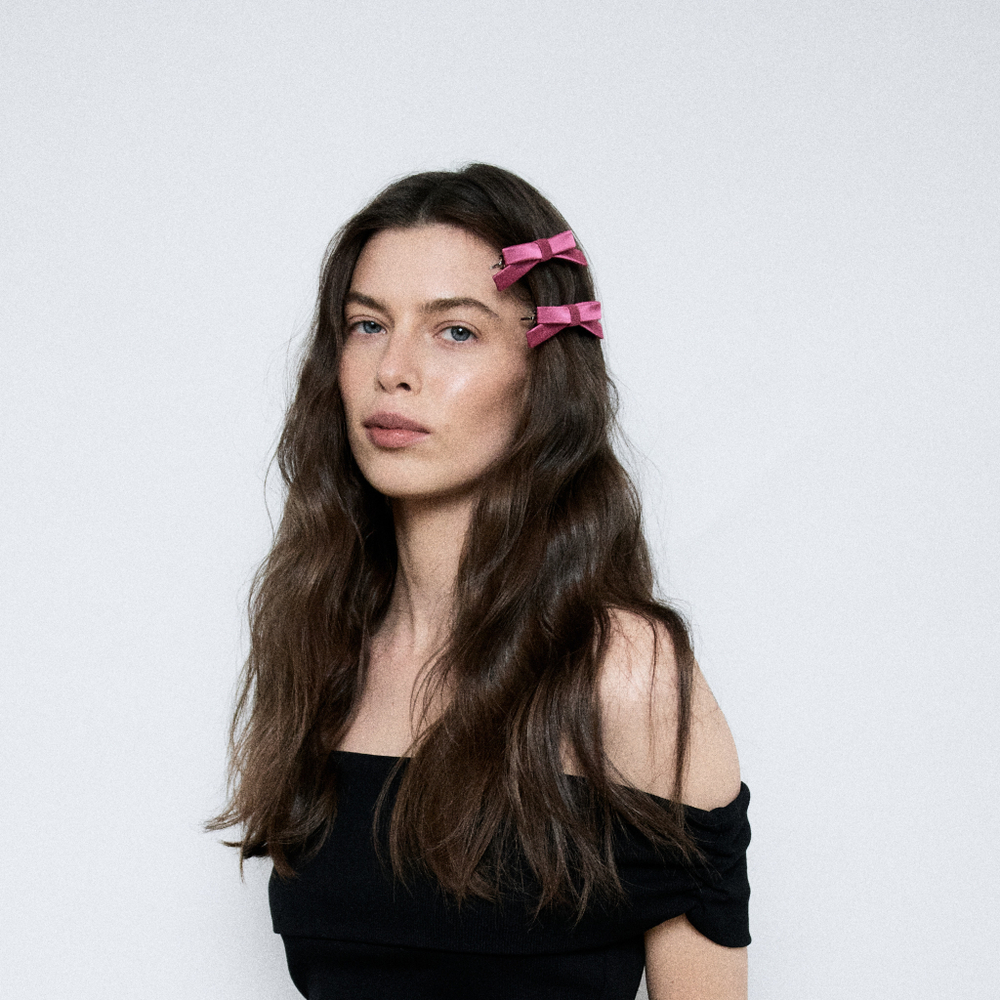 Бант "Стрекоза" XXS малиновый