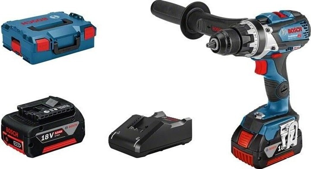 Дрель-шуруповерт аккумуляторная BOSCH GSR 18 V-110 C бесщеточный 06019G010C 2х5.0 Ач, L-Boxx