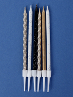 Свечи в торт «Праздничное волшебство», 6 шт, белый, черный, бронза