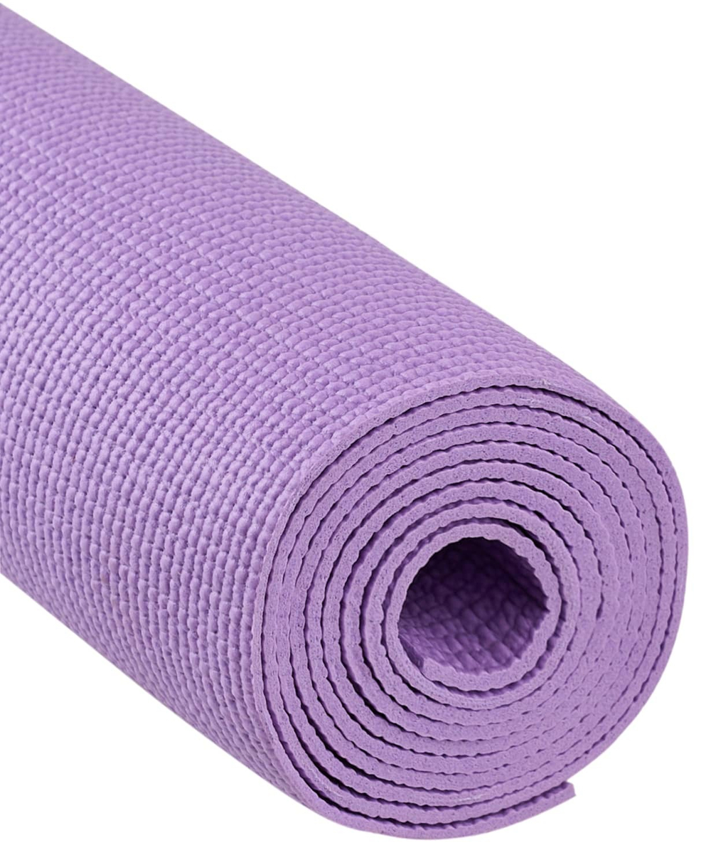 Коврик для йоги и фитнеса FM-101, PVC, 183x61x0,3 см, фиолетовый пастель