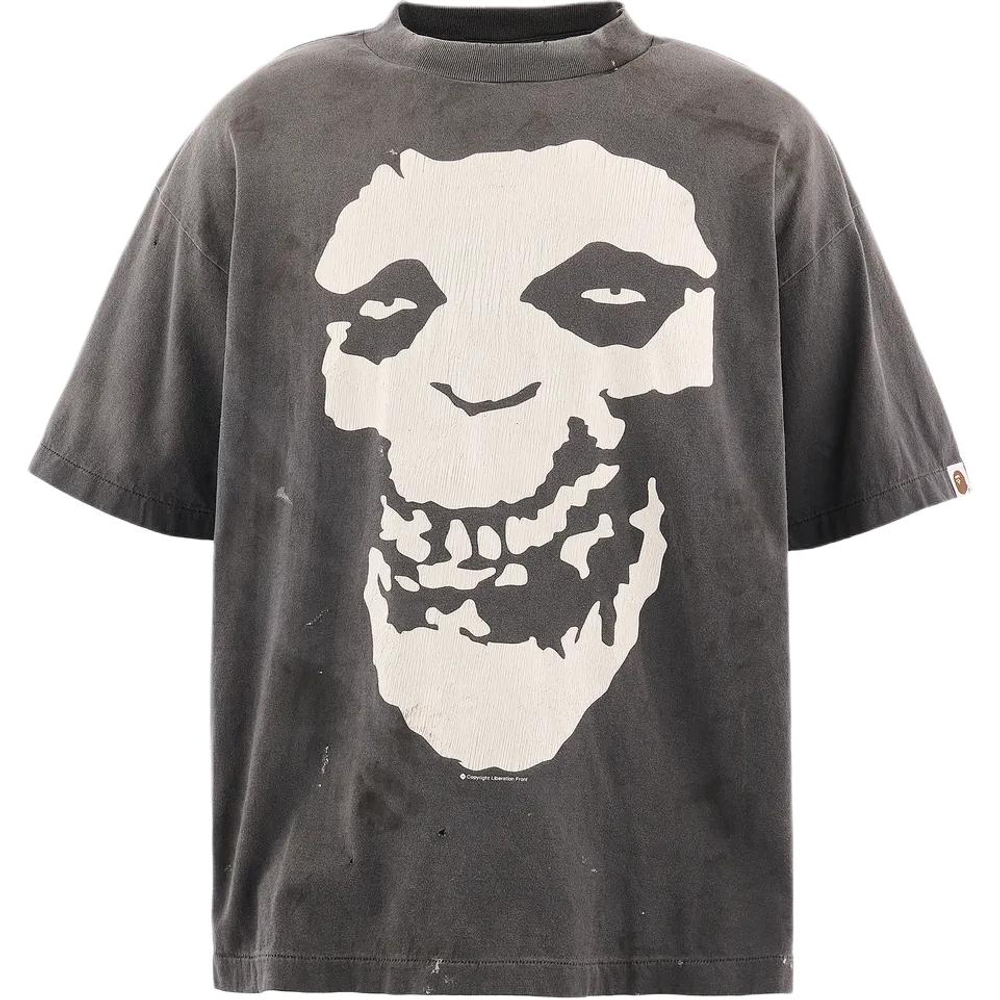 A Bathing Ape Bathing Ape Футболка Drop Shoulder Sleeve Skull Straight Fit Summer Bap Ss26 003