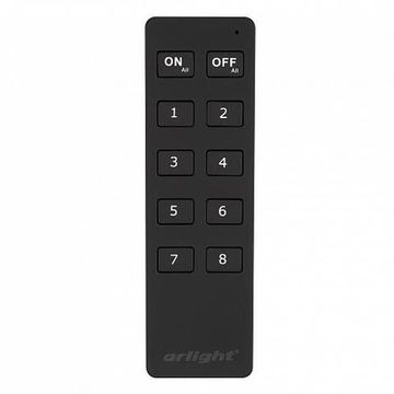 Кнопочный радиопульт 023029 SMART-R8-DIM (8 зон, 2.4G) черный Arlight