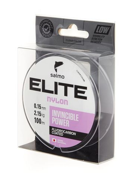 Леска монофильная SALMO Elite Fluoro Coated Nylon, 100 м, 0,15 мм, прозрачная