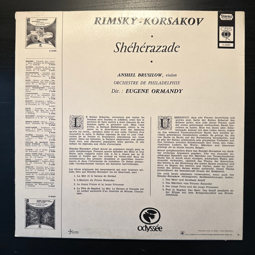 Римский-Корсаков - Шахерезада (Франция)