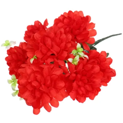Искусственные цветы «Цветочная мелодия» Хризантемы 49см 7 цветков красные