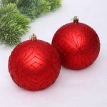 Новогодние шары 10 см (набор 2 шт) «Загадочная мечта», красный