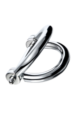 Серебристые наручники Metal в форме восьмерки - размер L (Цвет: серебристый)