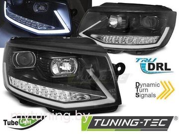 Фары передние DRL BLACK CHROME SEQ для VW T6 15-19