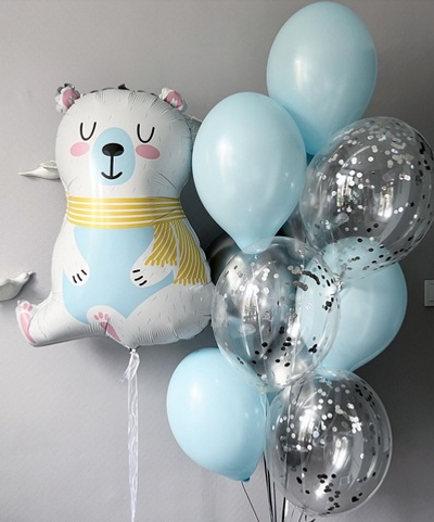 Набор шаров на выписку с Мишкой №53