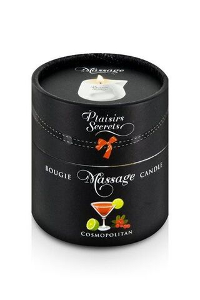 Массажная свеча с ароматом коктейля Космополитан Bougie de Massage Cosmopolitan - 80 мл. (Цвет: белый)