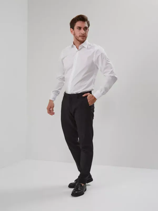 Рубашка на невысокий рост LOW SLIM FIT с длинным рукавом, белая