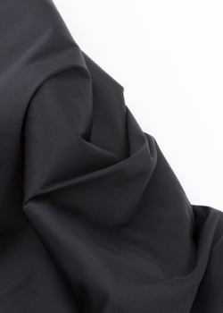 Атлас стрейч черный глянцевый метражом (Турция)