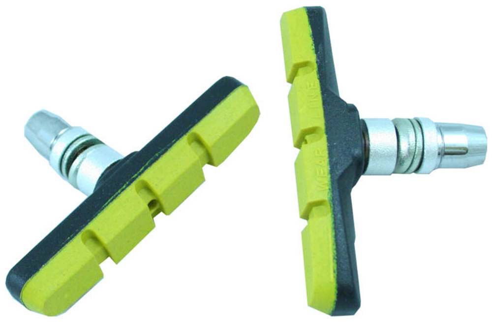 Колодки для V-brake, длина 70мм., чёрно-жёлтые.MTB-947V