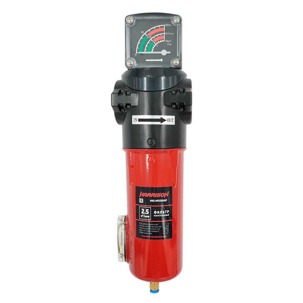 HRS-MFD2500IF Фильтр магистральный с датчиком загрязненности и автоматическим конденсатоотводчиком, производительность 2500 л/мин