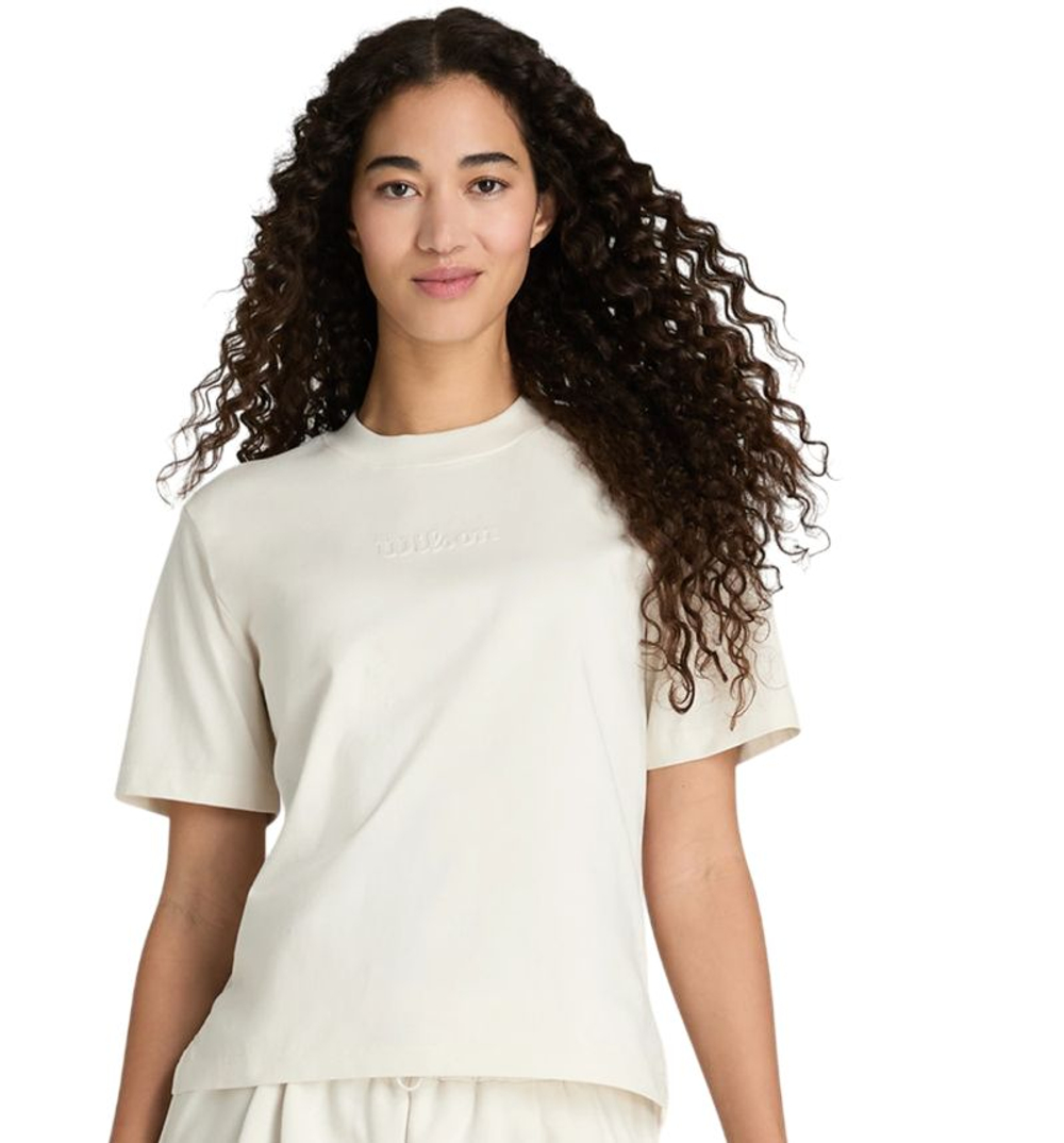 Женская теннисная футболка Wilson Modern - sandrift graphic