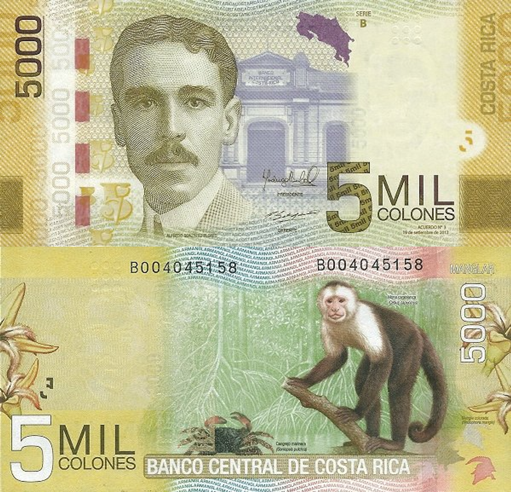 Коста-Рика 5000 колон 2009-2012 Мангровое болото UNC