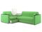 Диван угловой с Баром Неаполь 1,4 - Velutto 31 зеленый/ коричневая накладка