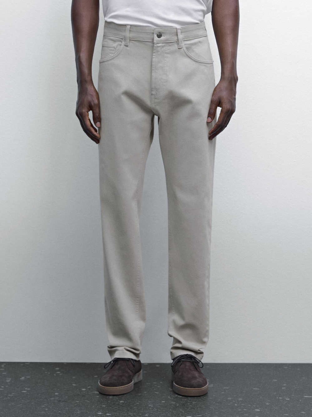 Massimo Dutti Джинсы Slim Fit, серо-бежевый