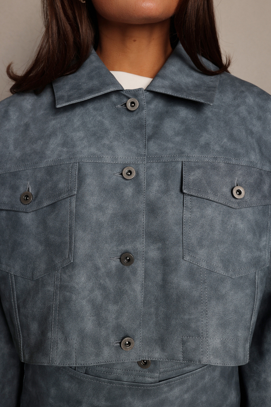 Куртка-рубашка из экокожи