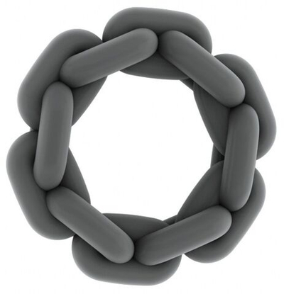 Серое эрекционное кольцо SONO №5 (Цвет: серый)