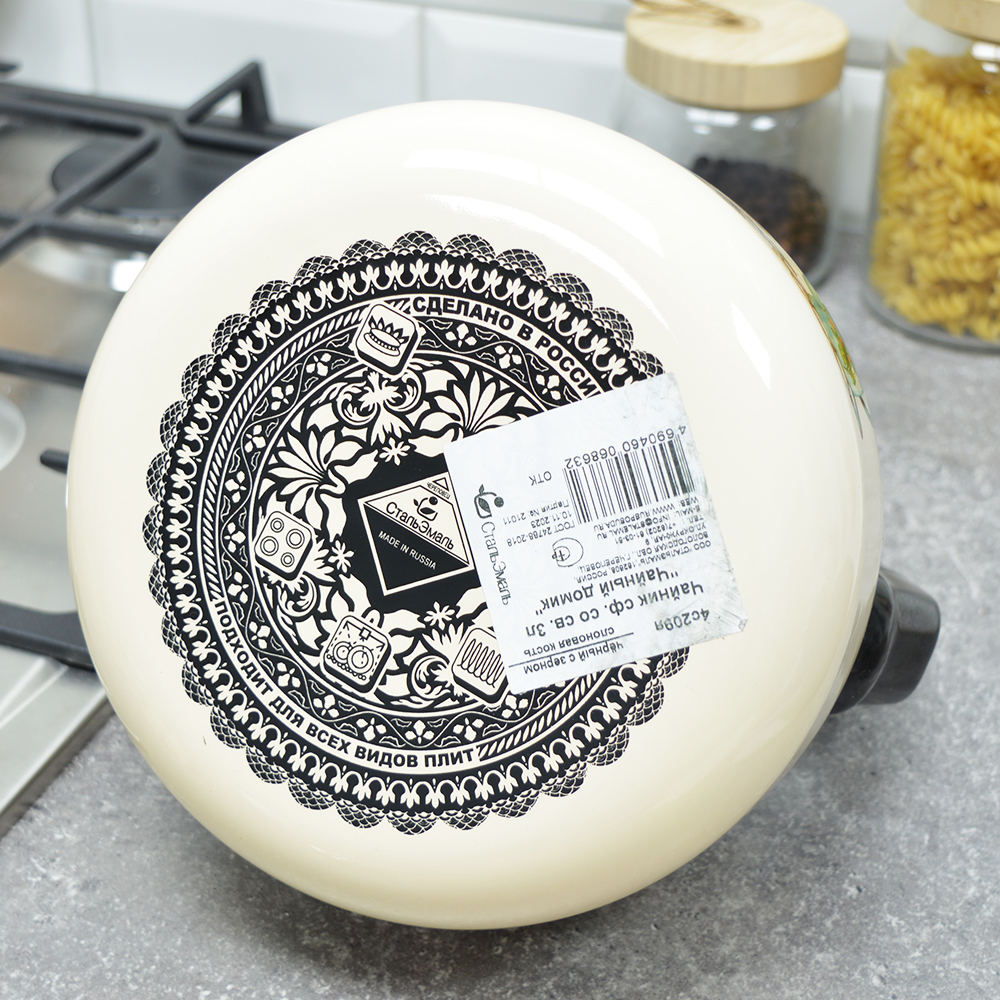 Чайник 3л со свистком "Чайный домик"