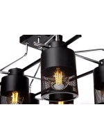 Люстра потолочная MUDI E27*6*60W черный хром