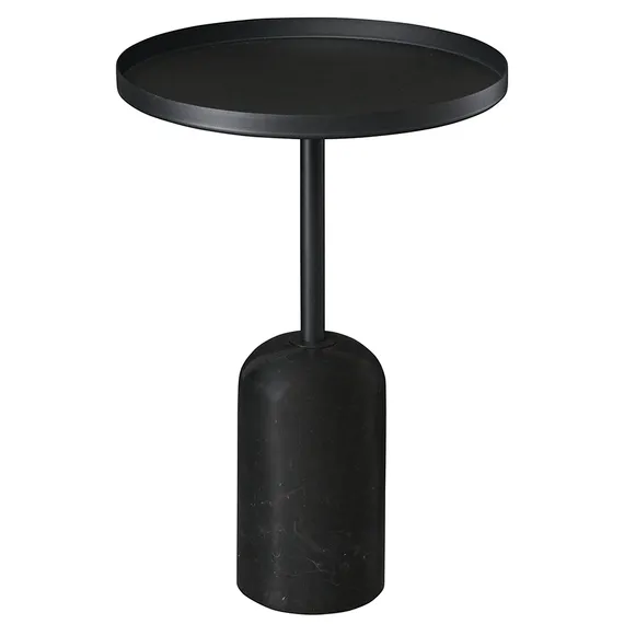 Журнальный столик Lars, Ø40х58 см, черный мрамор